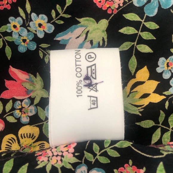 LIBERTY Women's Button Front Shirt Floral Dark Long Sleeve Collared US Size 6 - Picture 13 of 14